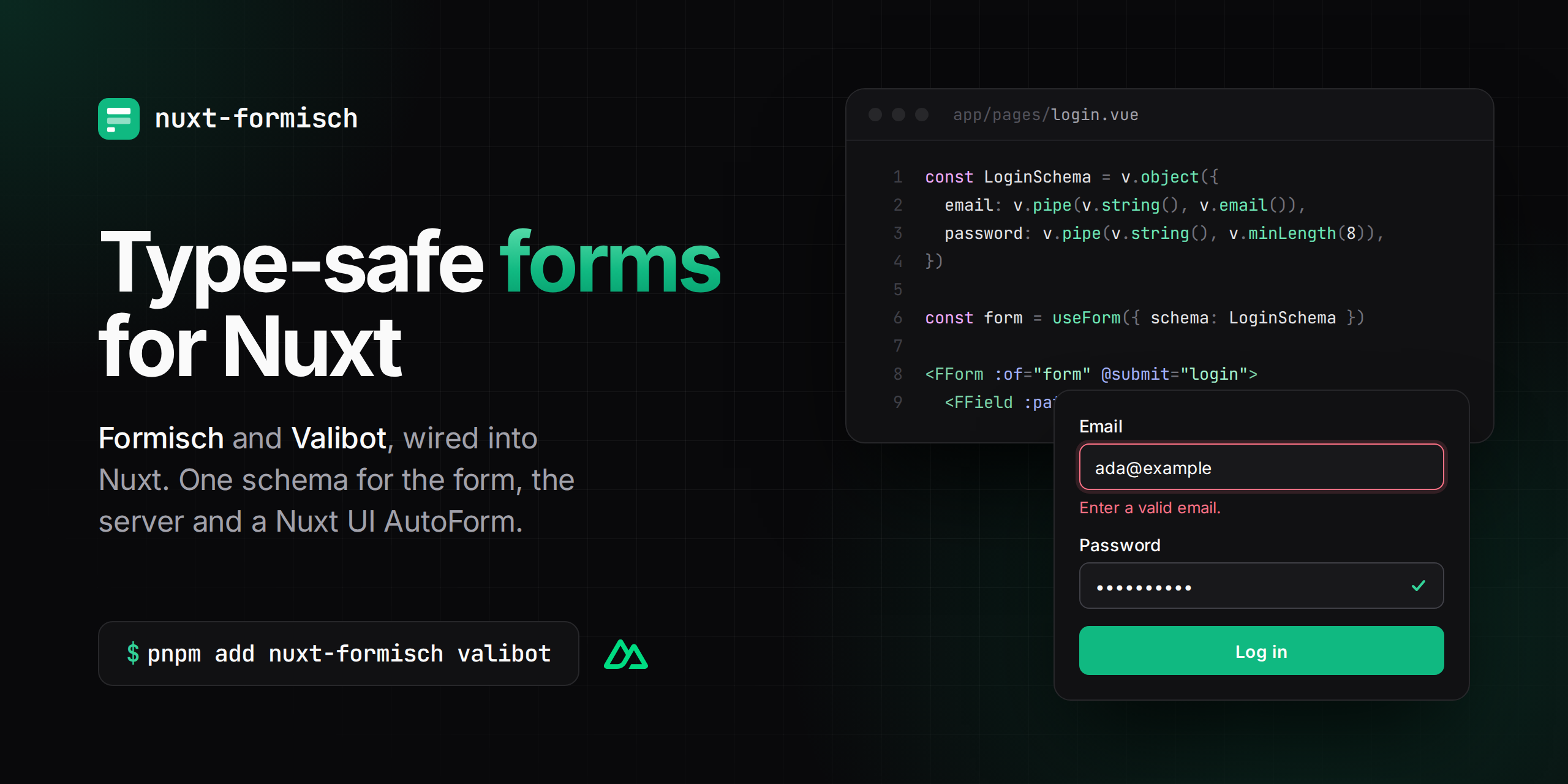 Nuxt Formisch: type-safe forms for Nuxt